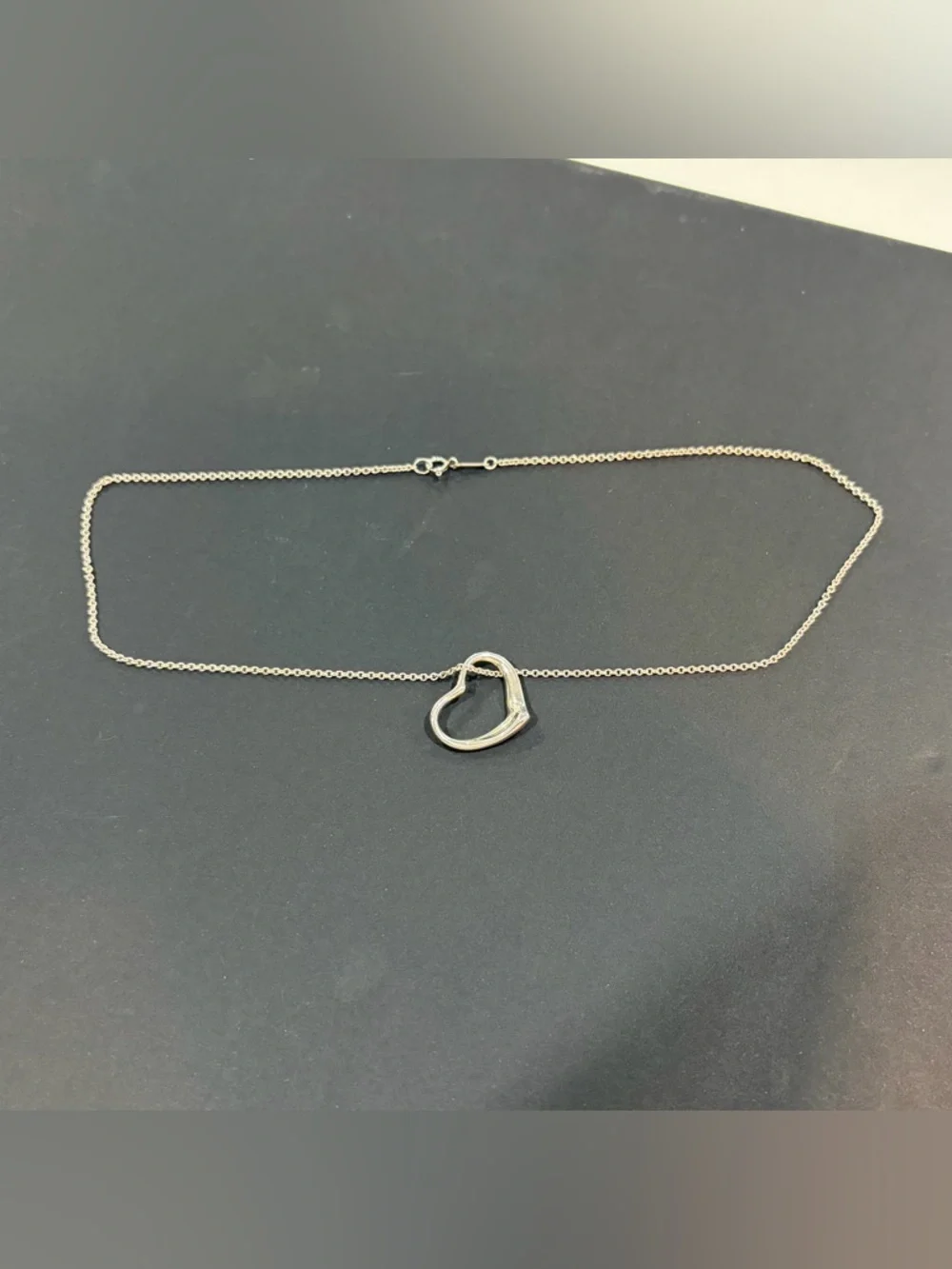 💟Tiffany & Co. Large Open Heart Pendant Elsa Peretti 925 Sterling Necklace 🫶